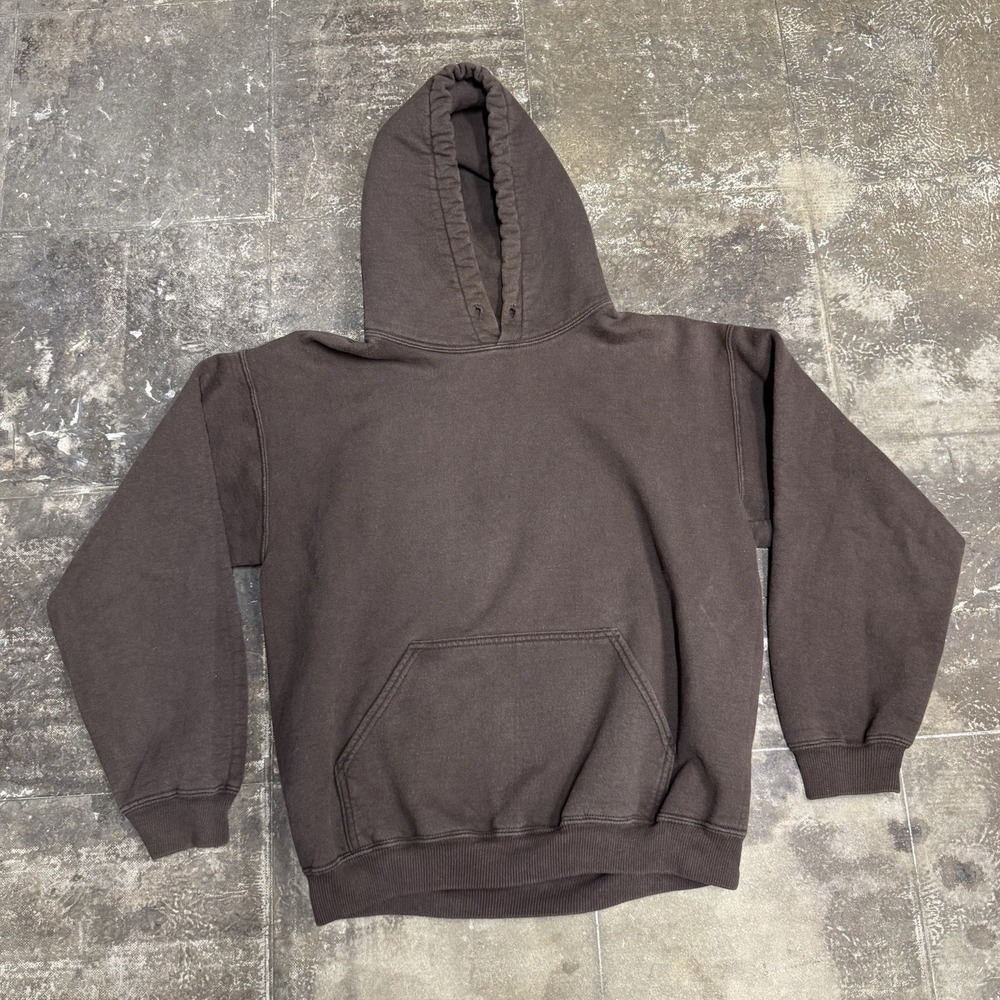 Gildan Mens Brown Regular Fit Pullover Hoodie Size Medium Faded